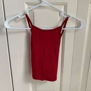 Shein open back red crop top